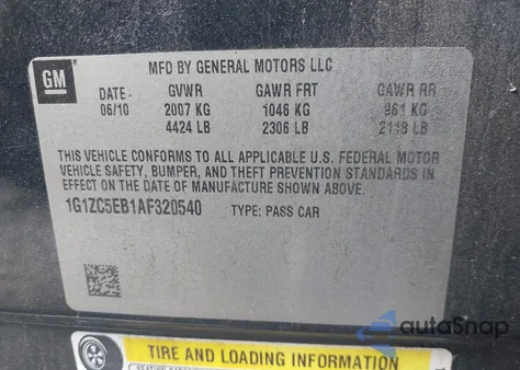 2010 Chevrolet Malibu Lt from USA, damaged, VIN 1G1ZC5EB1AF320540